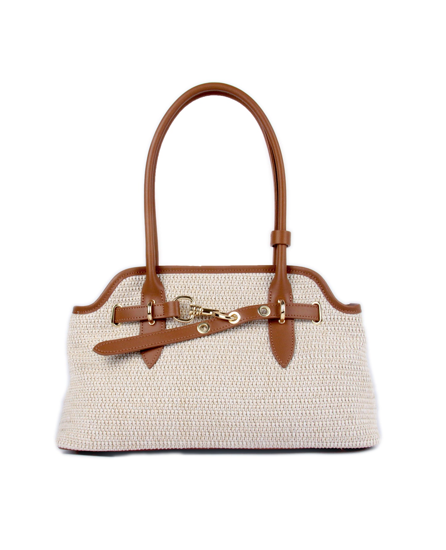 Raffia and Genuine Leather Bag image 0