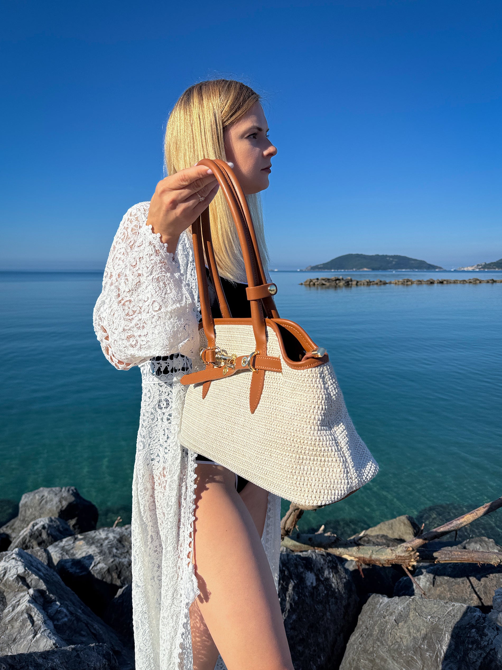 Raffia and Genuine Leather Bag image 4