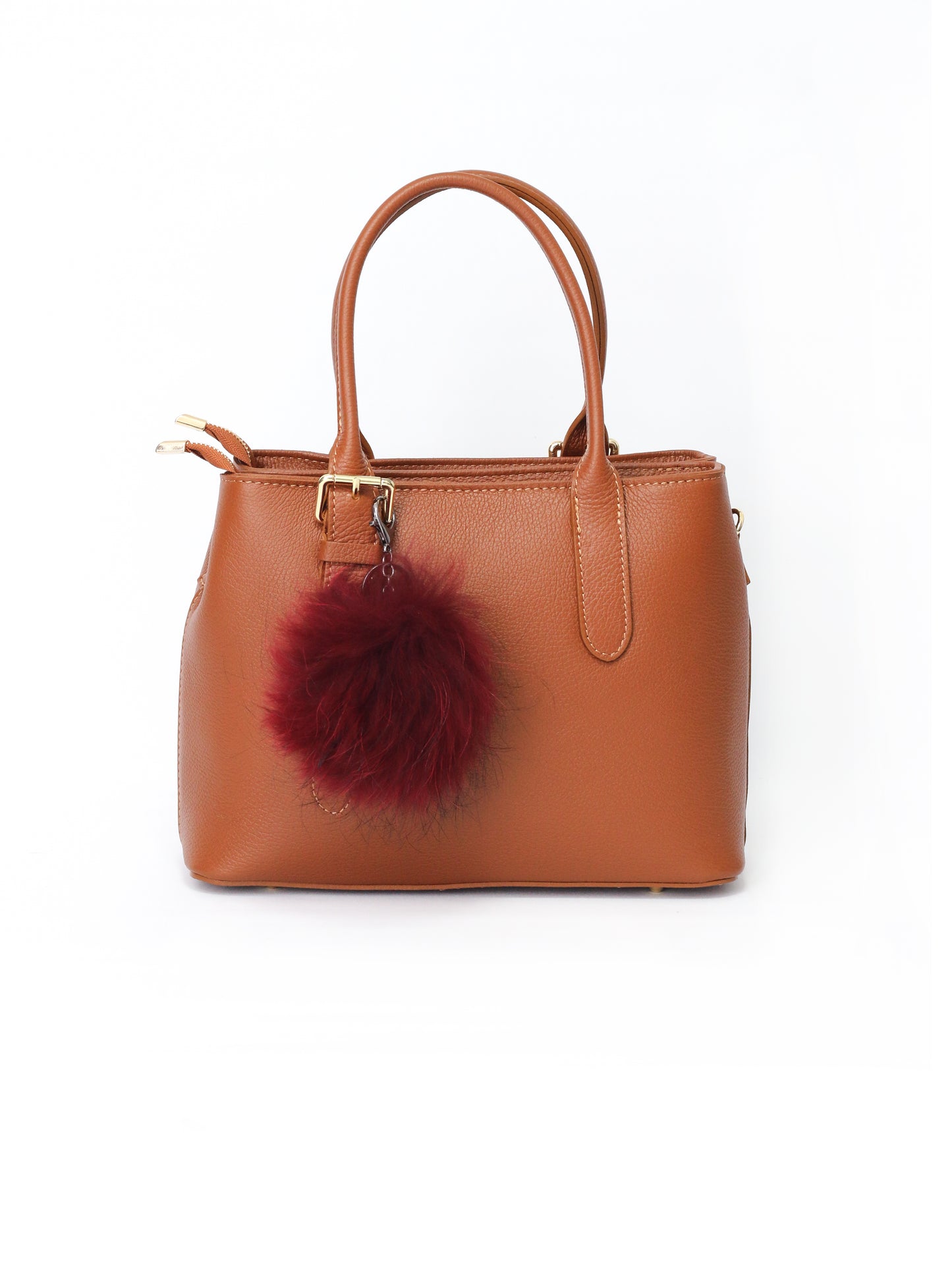 Fluffy Ball Charm Bordeaux