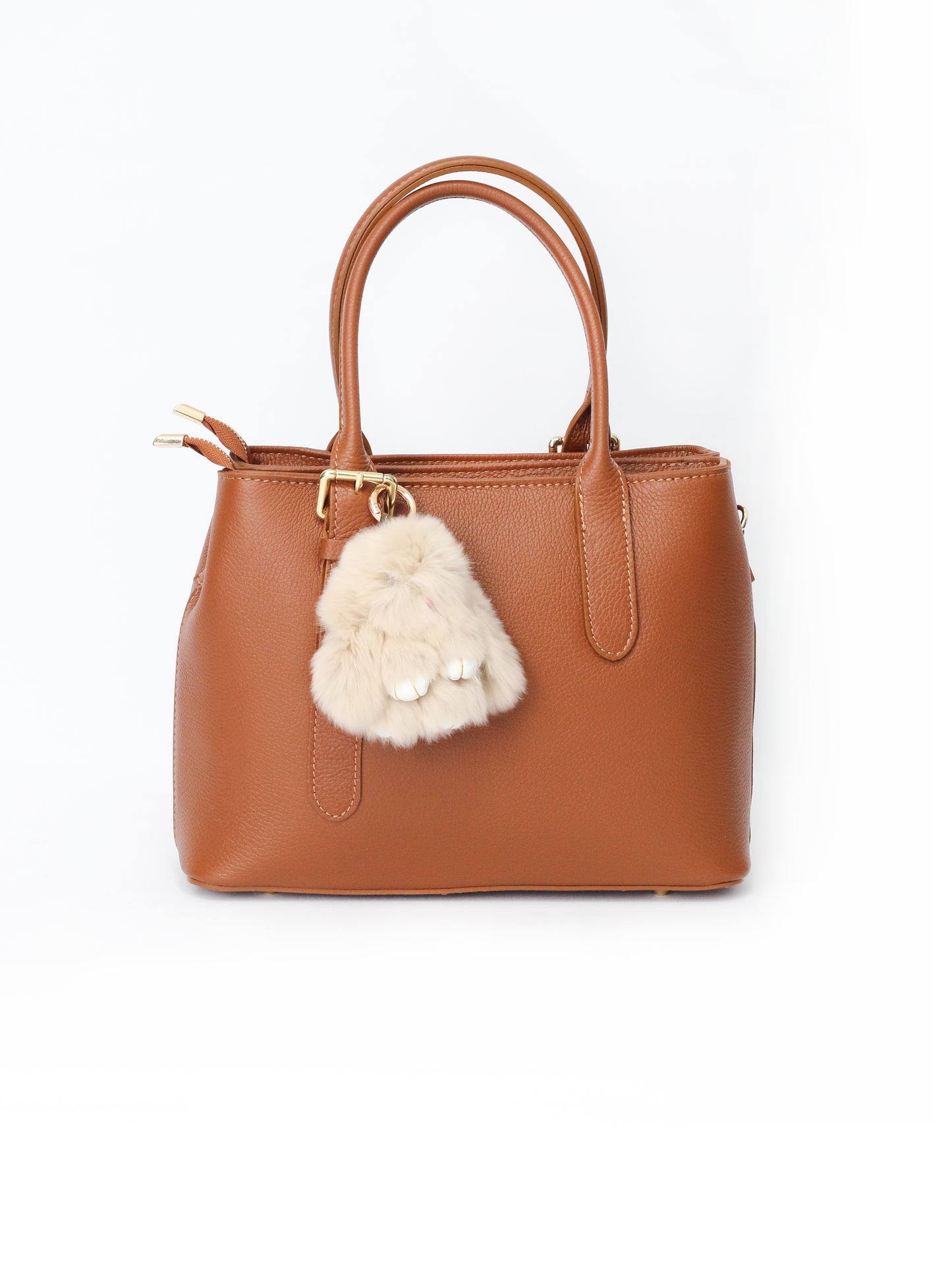 Fluffy Rabbit Charm Beige