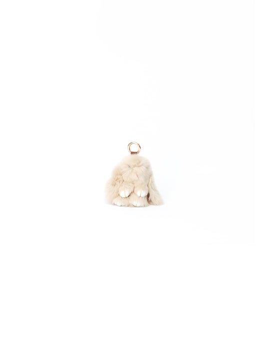 Fluffy Rabbit Charm Beige